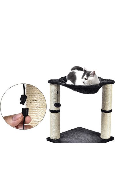 Fish & Paws Fish & Paws® cat set, with sisal, hammock and ball, 50cm, stable, plays and scratches, black/white.