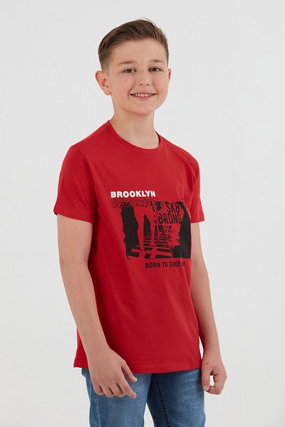 Fulla Moda 100% Cotton Brooklyn Printed Boy's T-Shirt