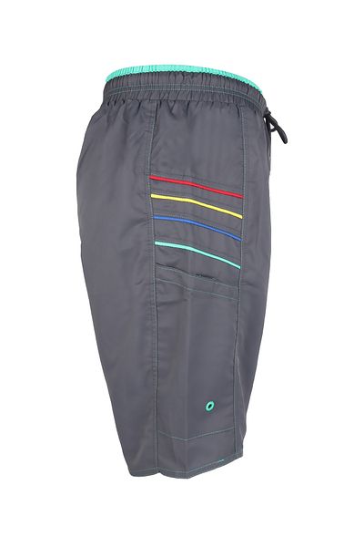 LUGMO Men's Swim Shorts with 2 Zipper Pockets Cotton Water Absorbent Lining Anthracite K-195