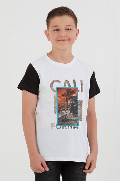 Fulla Moda Tricou pentru băiat 100% bumbac cu imprimeu palmier