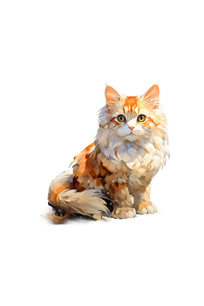 INOVATIX Set de 8 bucăți, autocolant Pisică Aurie, INOVATIX®. 6 cm