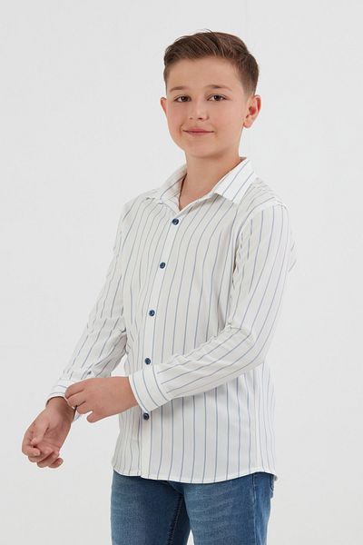 Fulla Moda Cămașă pentru băiat cu camisole cu nasturi în dungi