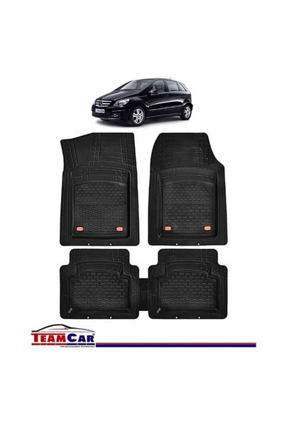 TEAMCAR Covorașe auto tip tavă compatibile cu Mercedes-Benz Clasa B W245 (2005–2011), negre, material durabil