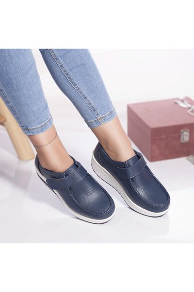 MODA STİL Casual shoes Rachel natural leather blue, 41