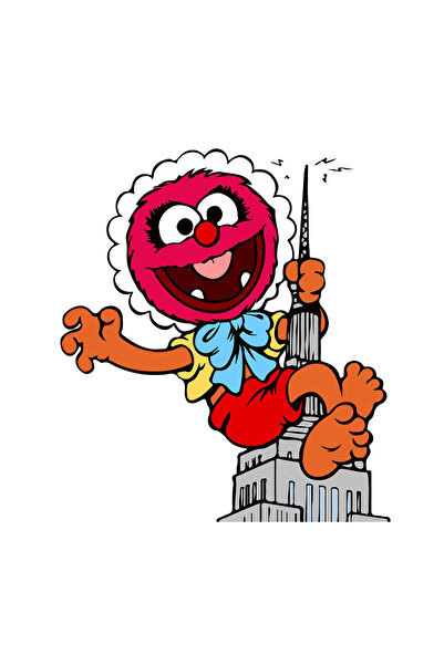 INOVATIX Set de 8 piese, autocolant copil Muppet Kermit urcând pe un zgârie-n...