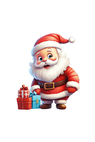 INOVATIX Set de 8 autocolante Moș Crăciun cu cadouri, INOVATIX®. 6 cm