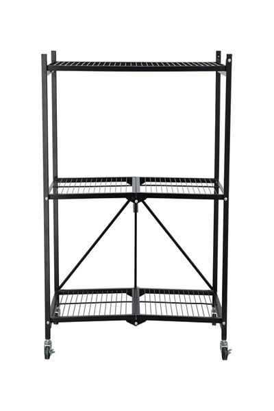 HONEYBEE 3-Tier Durable Foldable Wheeled Storage Shelf