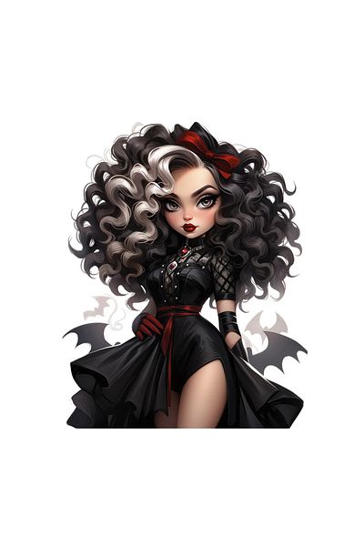 INOVATIX Set de 8 piese, autocolant păpușă Abbey Demon, INOVATIX®. 6 cm