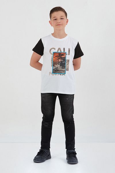 Fulla Moda Tricou pentru băiat 100% bumbac cu imprimeu palmier
