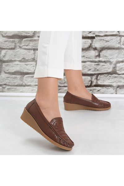 MODA STİL Women's Brown Shoes Made of Eco-Leather Fasila, 39
