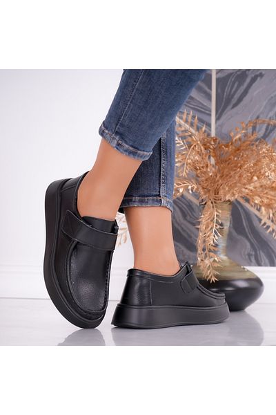MODA STİL Women's casual shoes Black Genuine Leather Duva, 38