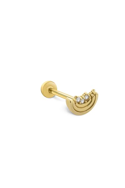 Fay Yamaner 14 Carat Gold Stone Rainbow Piercing
