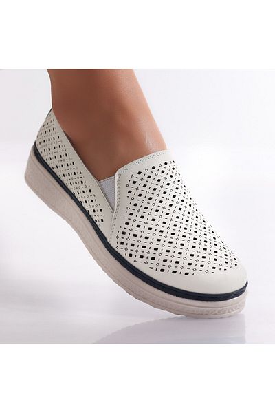 MODA STİL Ismar Women's Casual White Shoes Made of Ecological Leather, 40
