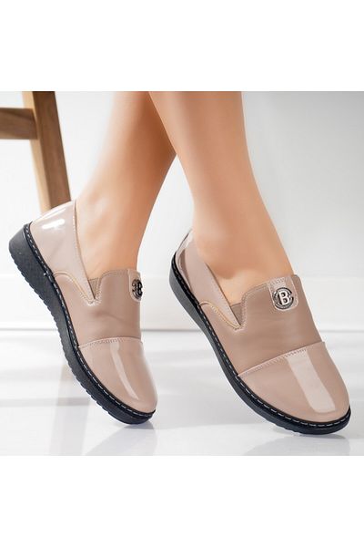 MODA STİL Women's casual shoes Beige made of ecological leather Droi, 39