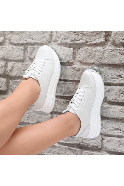 MODA STİL Women's casual white shoes made of natural leather Amelsa, 35