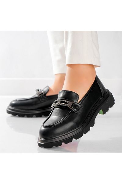 MODA STİL Women's Casual Shoes Black Made of Ecological Leather Gesa, 38