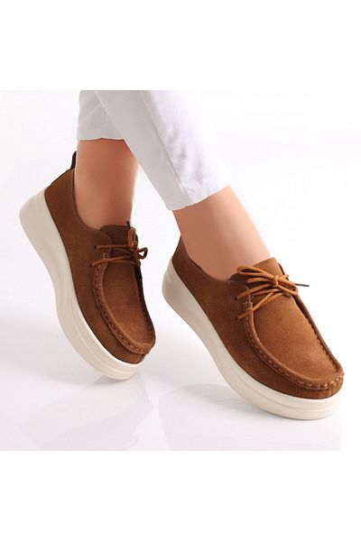 MODA STİL Cmei Women's Casual Shoes Made of Genuine Suede Leather Derina, 40