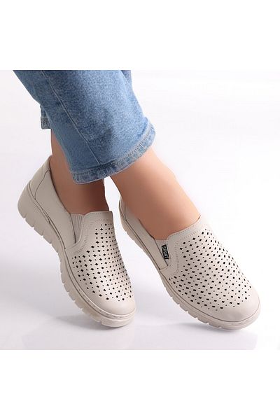 MODA STİL Women's casual shoes Beige made of Ozel Eco-leather, 40