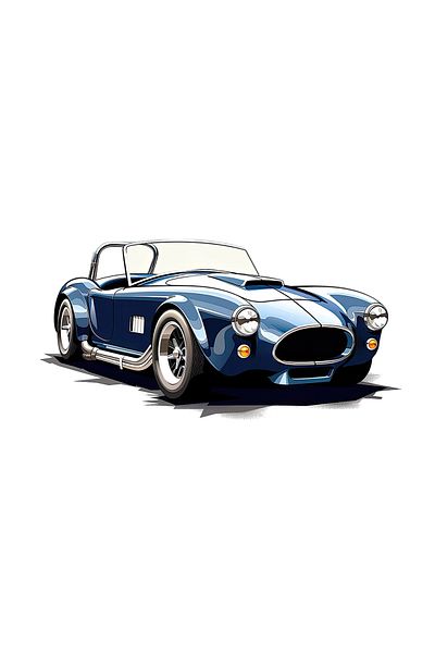 INOVATIX Set de 8 piese, autocolant mașină vintage AC Cobra, INOVATIX®. 6 cm
