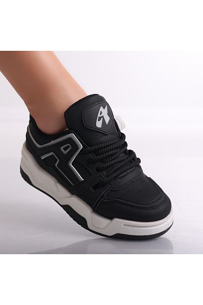 MODA STİL Women's Black Sneakers Made of Ecological Leather Yuridia, 39