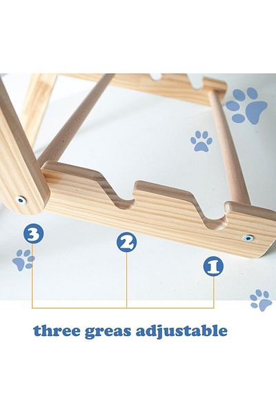 COOYA Wooden Cat Raised Beds,Adjustable Cat Chair,Easy to Clean and Store,Folded and Disassembled
