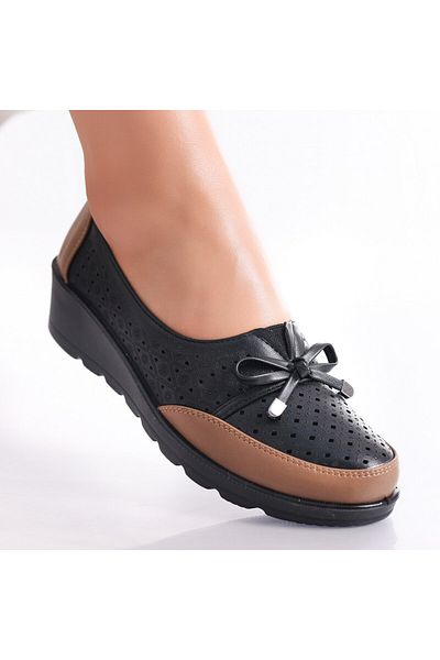 MODA STİL Women's Black/Brown Shoes Made of Eco-Leather Tania, 41