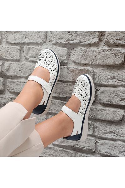 MODA STİL Women's Casual White Shoes Made of Eco-Leather Sensa, 37