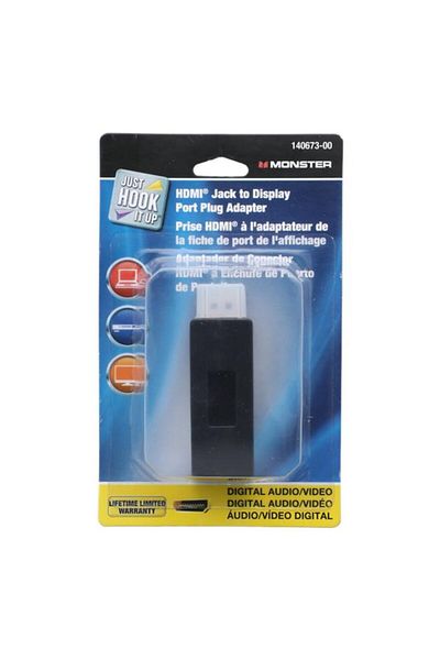 Generic Monster Jhiu Female-to-Male HDMI Jack to Display Port Plug Adapter Black 140673-00