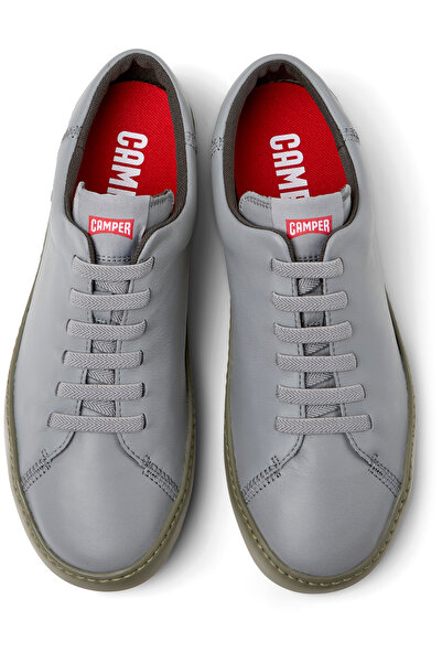 CAMPER Men's Gray Genuine Leather Lace-Up Sneakers Soft Sole Walking Shoes PeuTouring