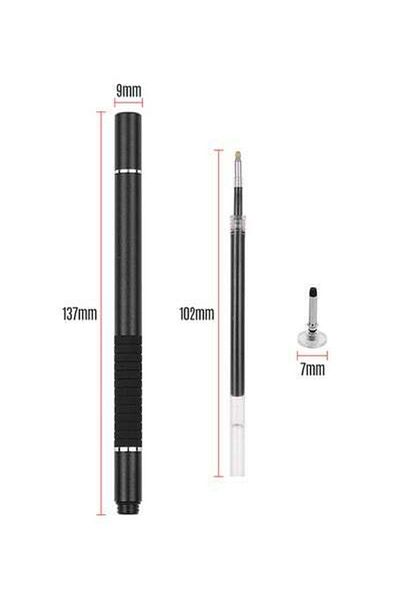 HALAMODO 2-Piece Precision Stylus Pen With Refill And Disc Tip Touchscreen Black