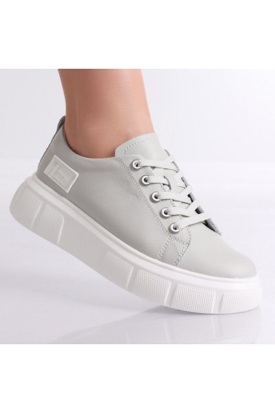 MODA STİL Women's casual shoes in gray natural leather Soyvi, 39