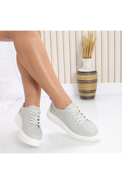 MODA STİL Women's casual shoes, Grey, made of natural leather, Ana, 40
