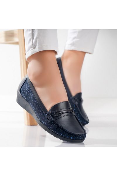MODA STİL Women's casual shoes Navy Blue made of Muca Ecological Leather, 39