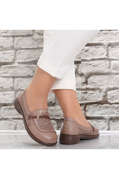 MODA STİL Women's casual shoes Khaki made of Suhana Eco-leather, 39