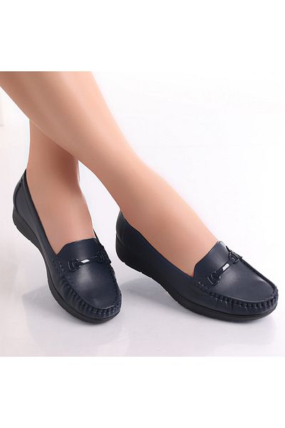 MODA STİL Women's casual shoes Navy Blue made of Enasa Eco-leather, 38