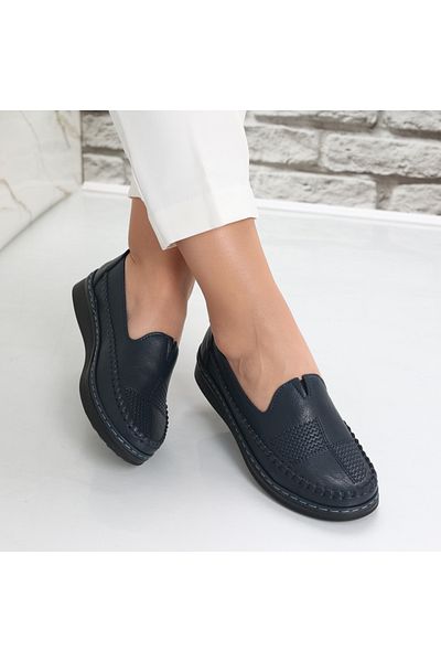 MODA STİL Women's casual shoes Navy Blue made of Zinam Eco-leather, 36