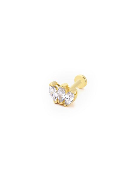 Fay Yamaner 14 Carat Gold Marquise Stone Piercing