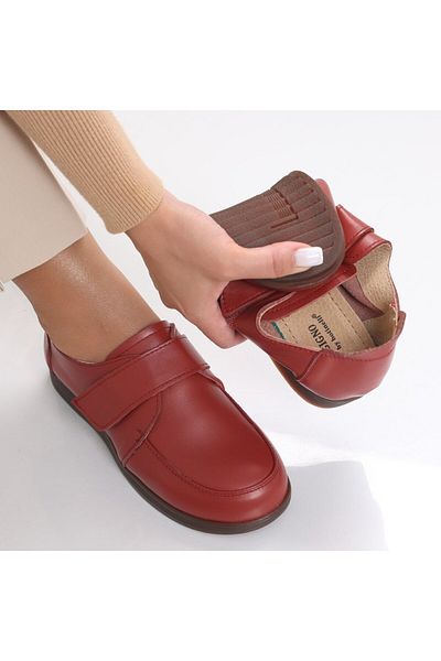 MODA STİL Women's Casual Red Shoes Made of Genuine Leather Jarin, 39