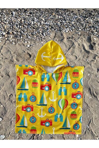 Dotamess Children's Poncho Beach Towel - Sea Towel