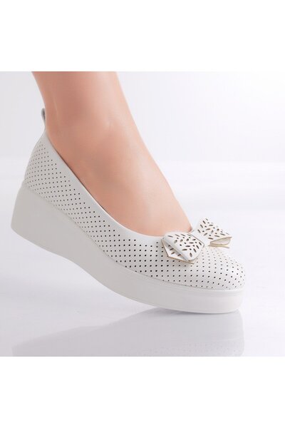 OEM Women's White Platform Shoes Made of -Leather Yolina, 39