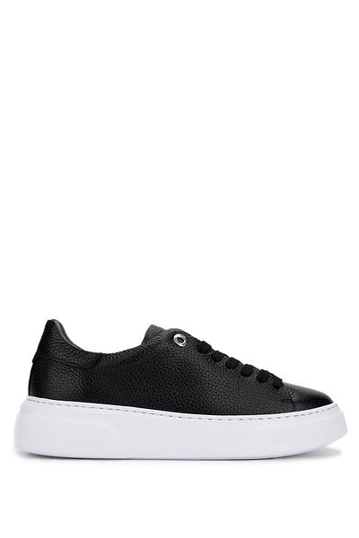 Tamer Tanca Women's Genuine Leather Black Floater Sneakers & Sports Shoes