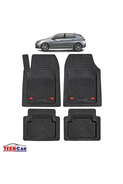TEAMCAR ® Car Mats Tray Type Peugeot 308 II (2013-2021) Black Durable Material