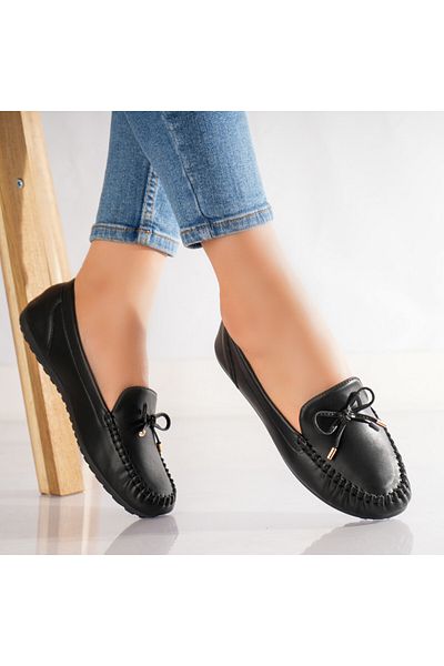MODA STİL Women's Casual Black Shoes Made of Eco-Leather Amelia, 38