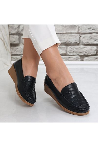 MODA STİL Women's Black Shoes Made of Eco-Leather Fasila, 40