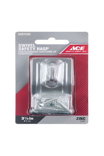 ACE High Quality Zinc Swivel Staple Safety Hasp Silver 3-1/4inch