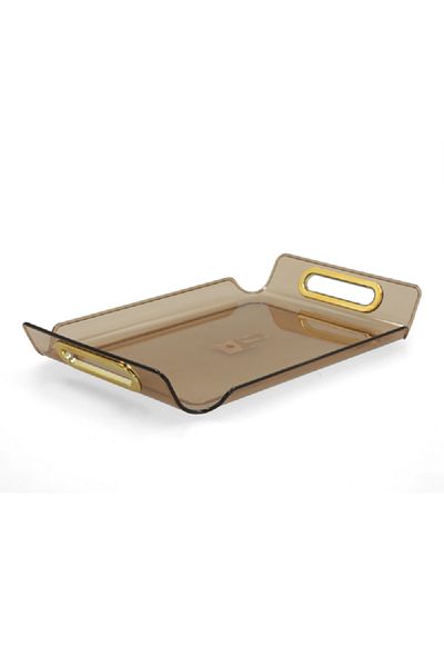 Felli Elegant and Durable Design Rectangular Serving Tray Transparent Brown