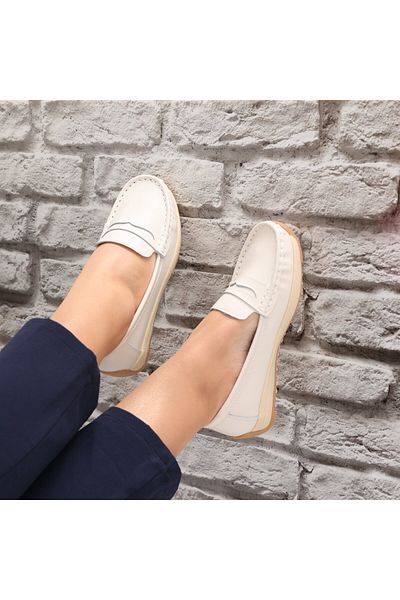 MODA STİL Women's casual shoes Beige made of natural leather Nada, 36