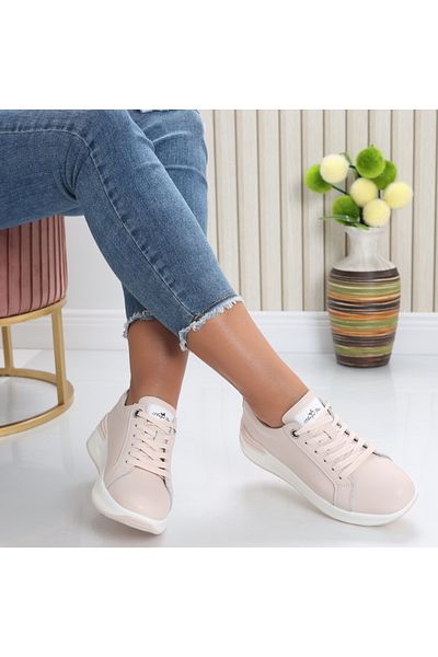 MODA STİL Women's Pink Sports Shoes Made of Genuine Leather Edaro, 40