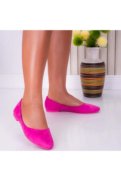 MODA STİL Women's Fuchsia ballerinas made of eco-leather suede Nety, 38