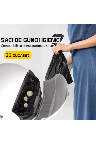 Fish & Paws Set of 2 rolls of Fish & Paws® garbage bags, 30 pcs/roll, 10L, 50x30cm, durable, ecological, for litter boxes